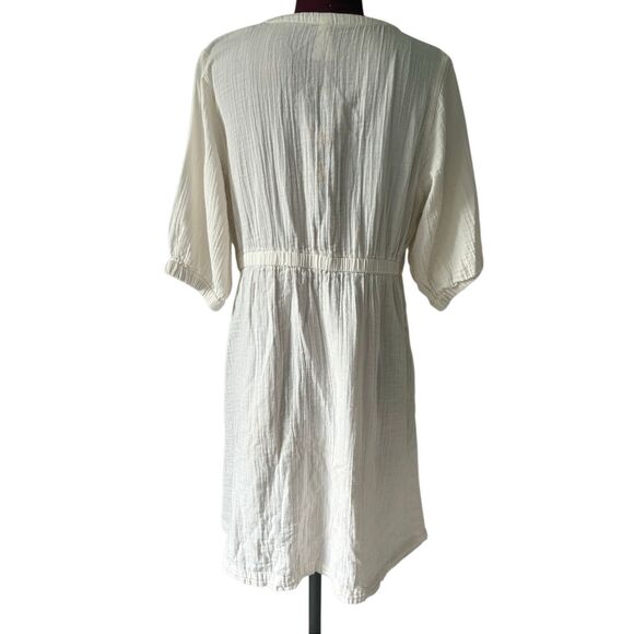 Pact Organic Cotton Dress size M Cream Mini - Picture 3 of 12
